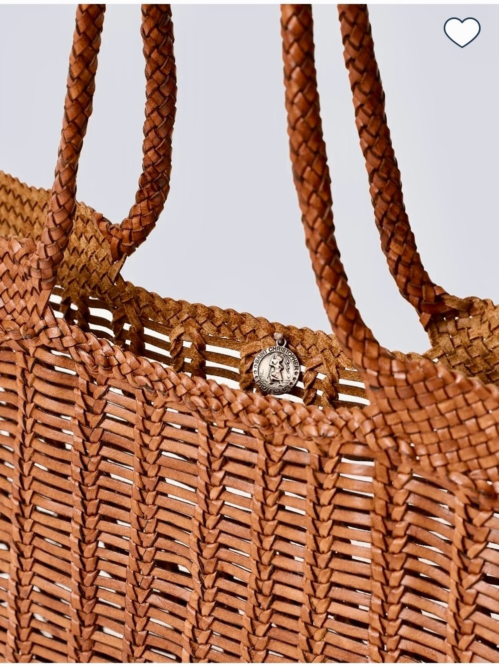 Dragon Diffusion Window Shopper Woven Leather Tote Bag in Tan - Picture 3 of 8